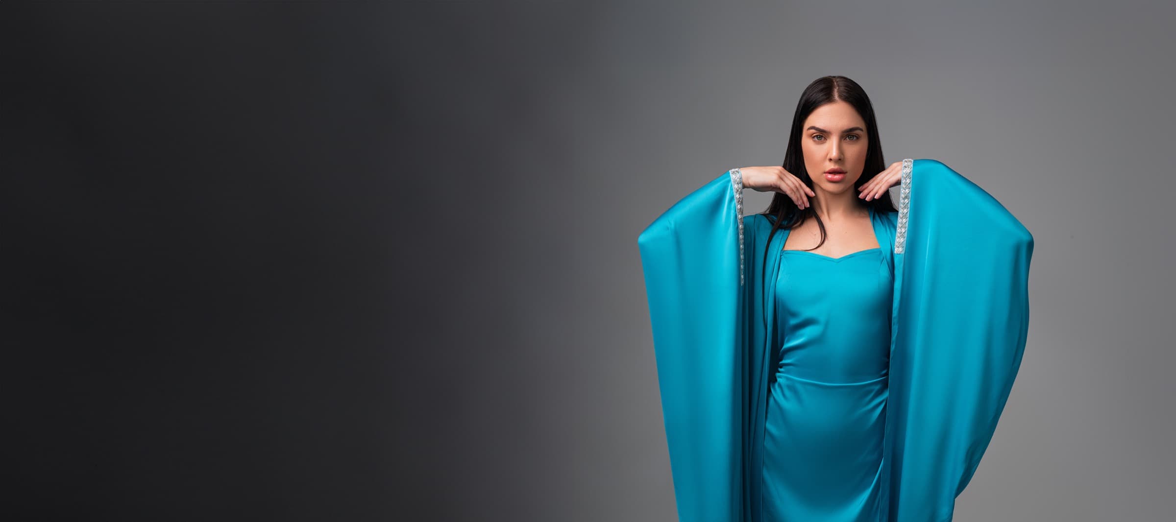 Model wearing an abaya